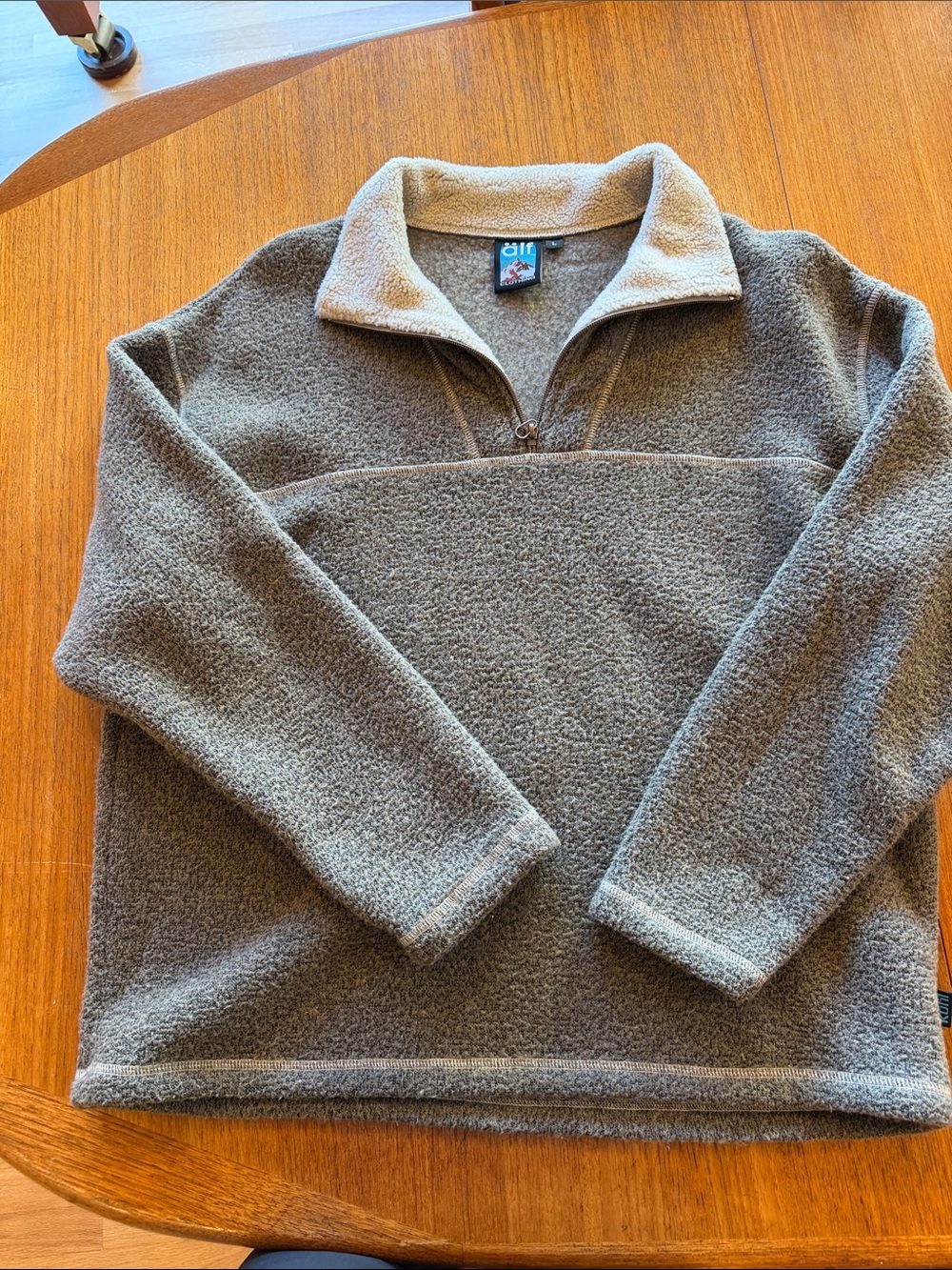 Kuhl Men's Olive-Tan Half-Zip Fleece Pullover